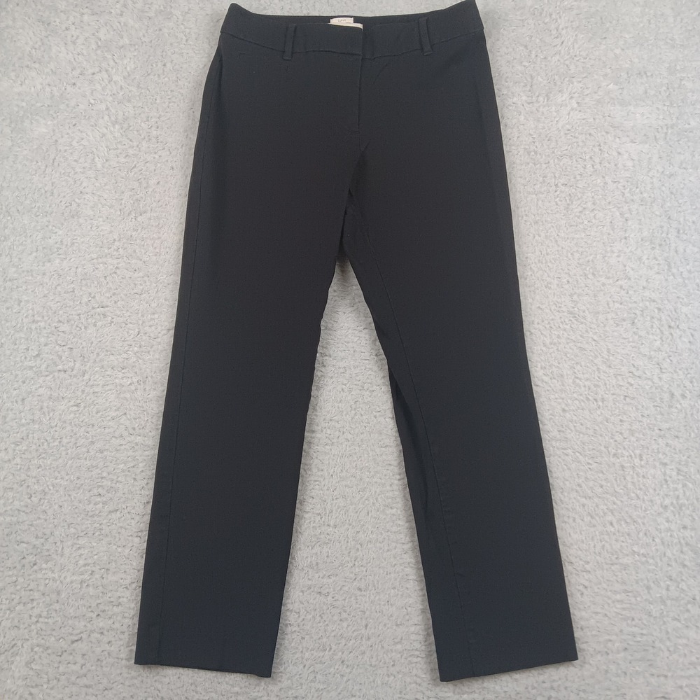 Talbots Curvy Petite Ankle Pant 8P Black Cotton Blend Stretch Straight Leg 05/18